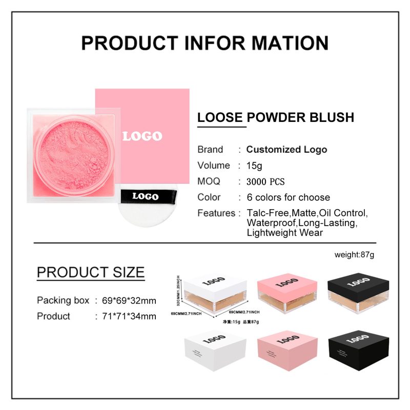 图片[1]-Long-Lasting Waterproof Organic Full Coverage Setting Loose Powder Oil-Control Vegan Matte Powder Makeup