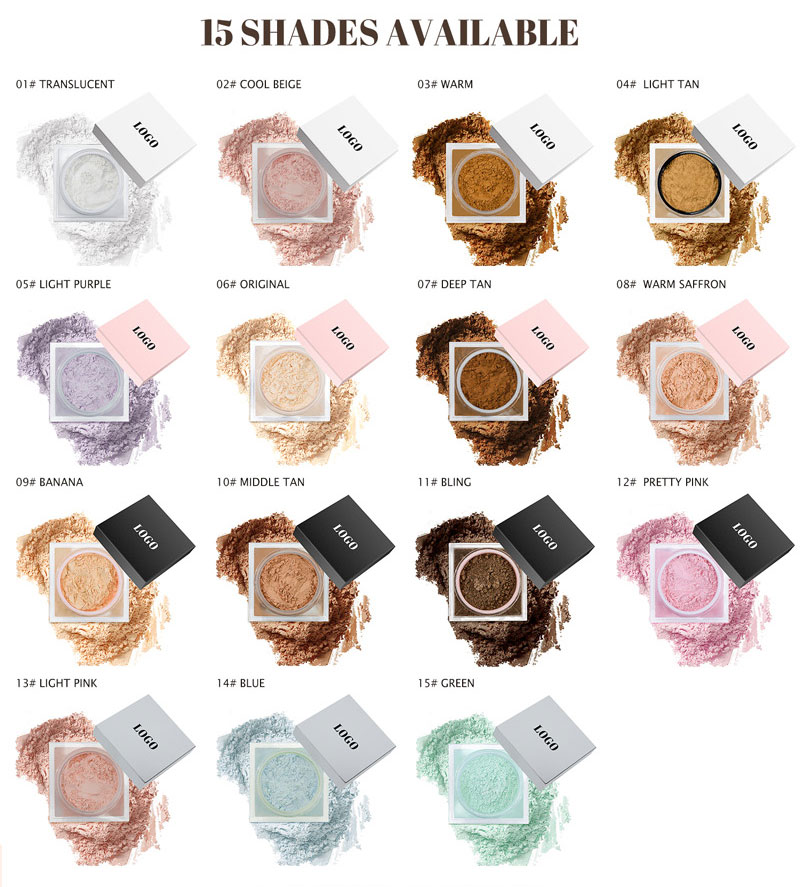 图片[10]-Custom Face Oil Control Loose Powder Vegan Waterproof Spf Cosmetics Private Label Pink Makeup Loose Setting Powder