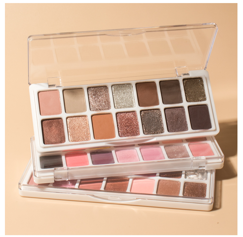 图片[1]-14 Colors Luxurious Eyeshadow Palette with Matte Pearlescent Metallic Finishes High Rich Pigmented Eye Makeup