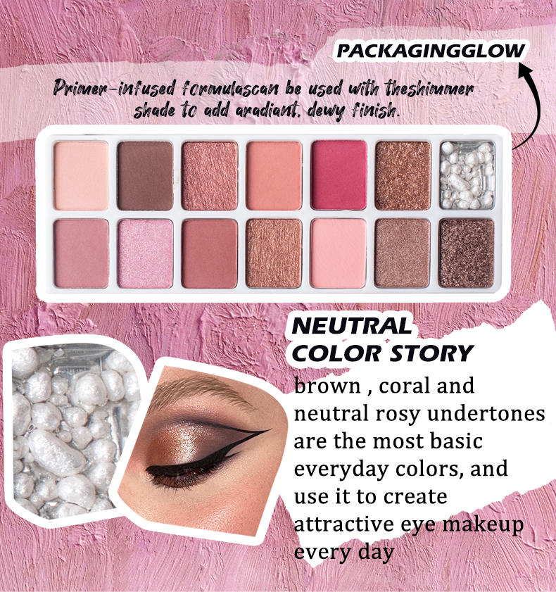 图片[7]-14 Colors Luxurious Eyeshadow Palette with Matte Pearlescent Metallic Finishes High Rich Pigmented Eye Makeup