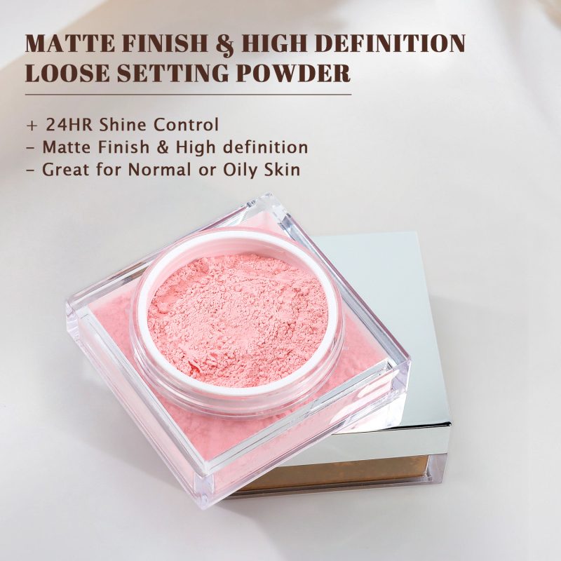Custom Face Oil Control Loose Powder Vegan Waterproof Spf Cosmetics Private Label Pink Makeup Loose Setting Powder-Guangzhou Dikou Cosmetics Co.,Ltd