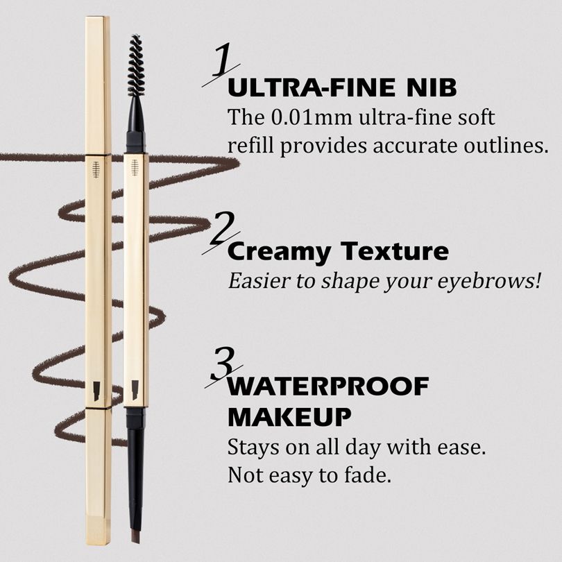 图片[4]-Gold Eyebrow Pencils Slim Waterproof Private Label Eyebrow Pencil Waterproof Thin Eye Brow Pencil Private Label Custom