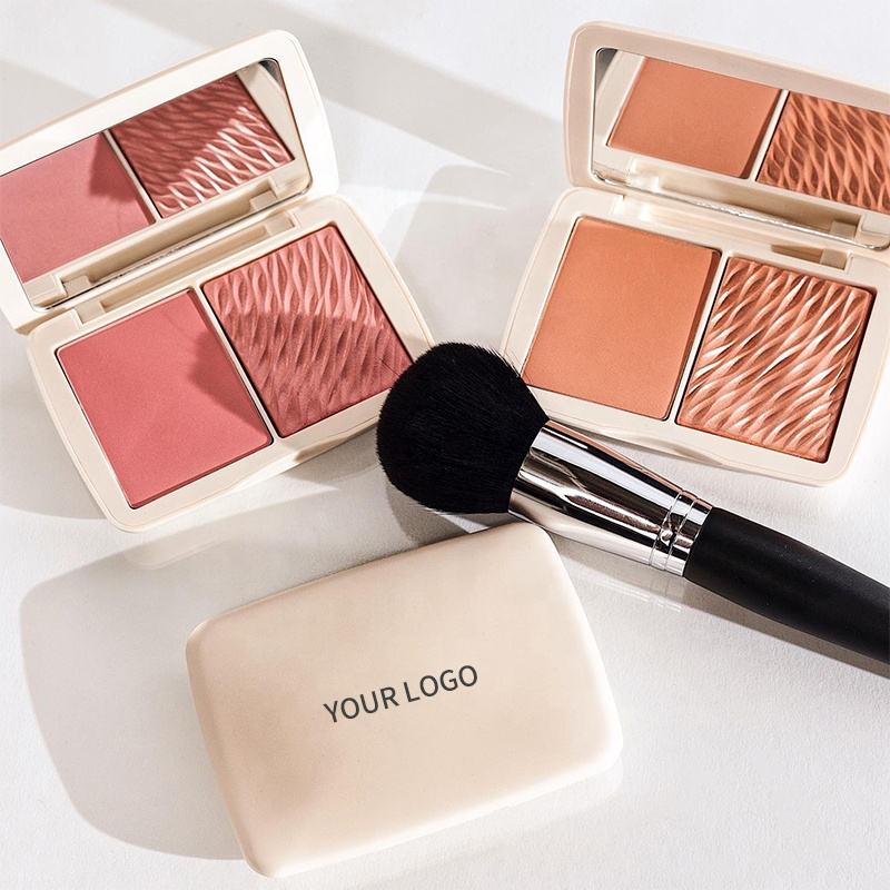 图片[5]-OEM Makeup Blush Palette Vegan for Black Skin Matte Shimmer Cheek Tint Waterproof Two Tone Private Label Blusher Palette