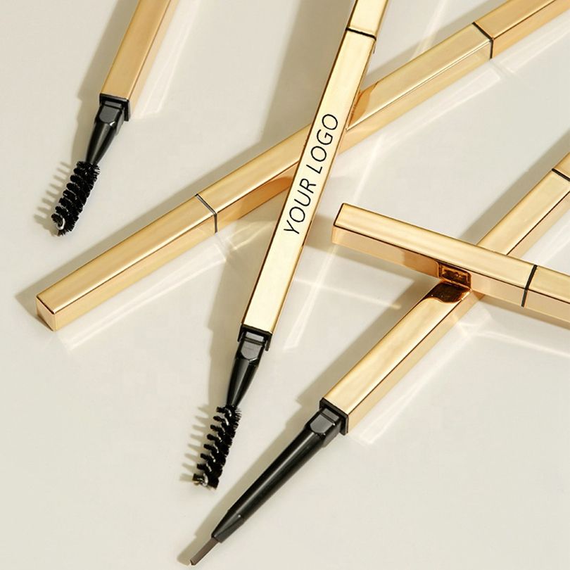 Gold Eyebrow Pencils Slim Waterproof Private Label Eyebrow Pencil Waterproof Thin Eye Brow Pencil Private Label Custom