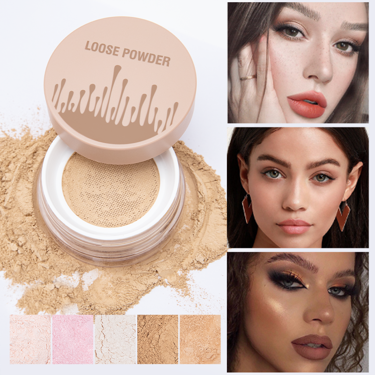 图片[3]-Women's Long-Lasting Waterproof Powder Oil Control Concealer Dry Wet Dual-Use Moisturizing Makeup Setting Loose Powder