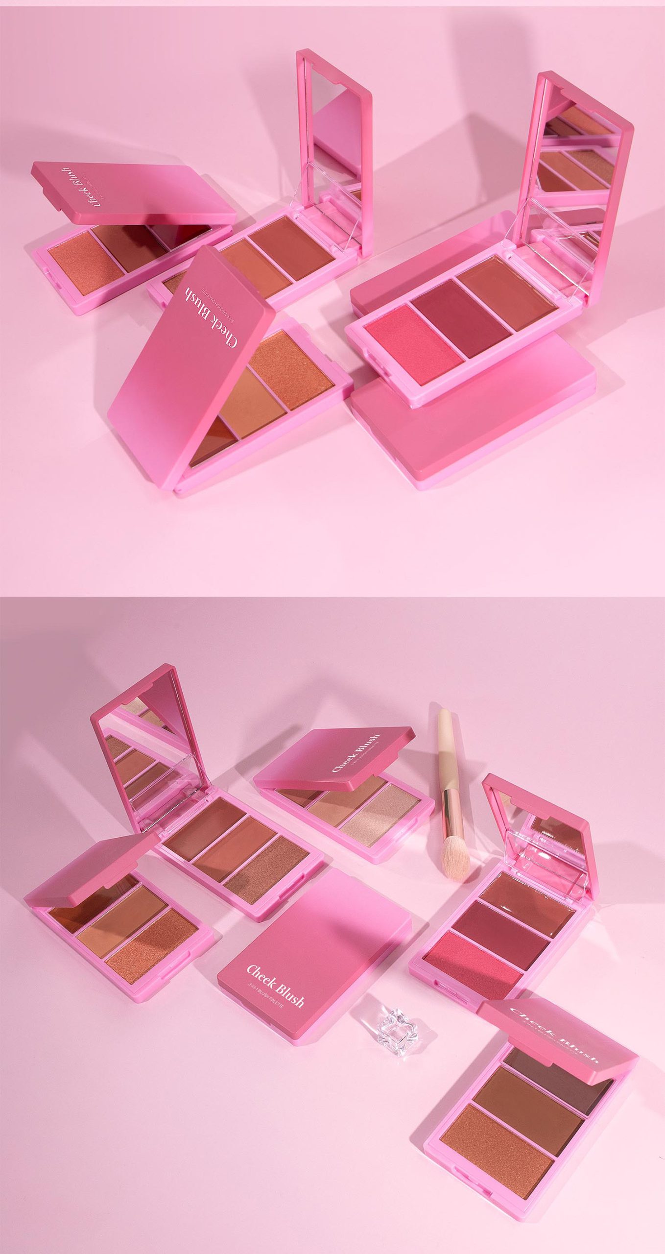 图片[6]-Custom Private Label 3 in 1 Concealer Highlighter Blusher Powder Cream Long Lasting High Pigment Blush Palette