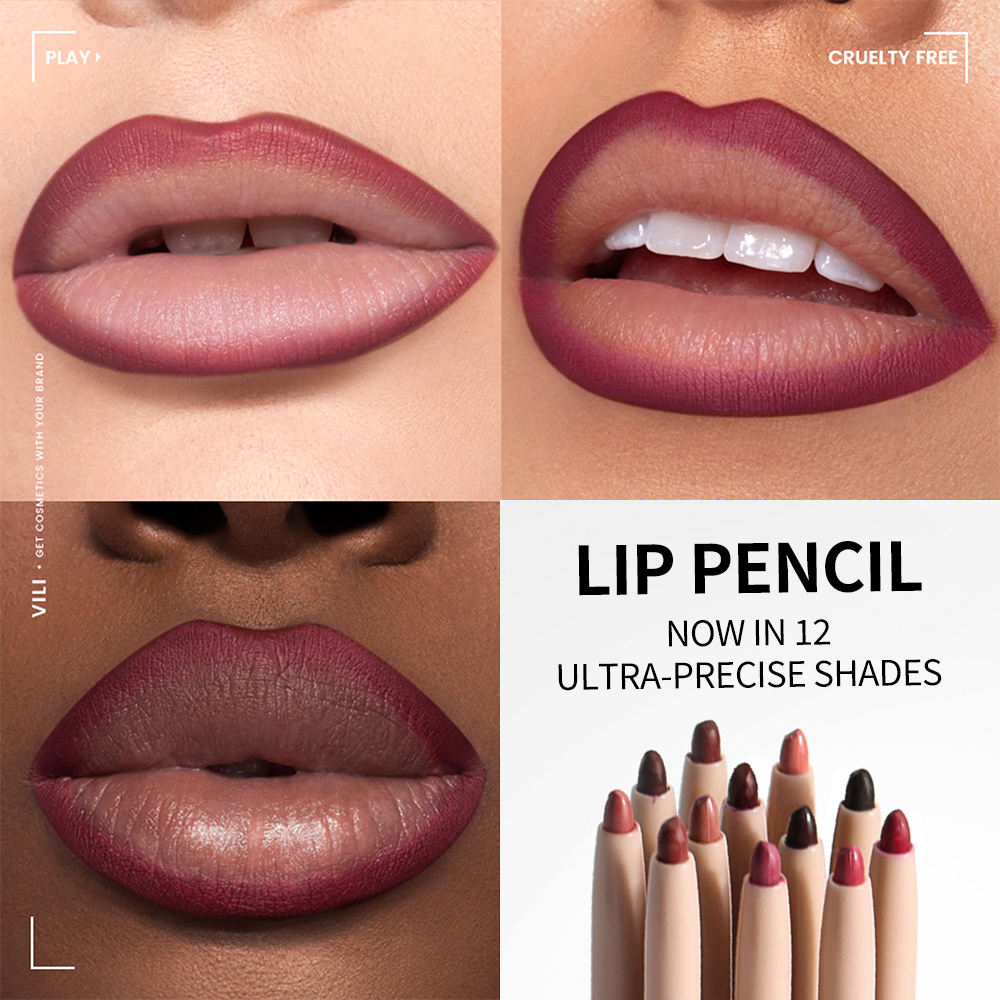 图片[2]-Smooth Lip Contour 12 Colors Matte Waterproof Lip Pencil Customized Logo Factory Low MOQ