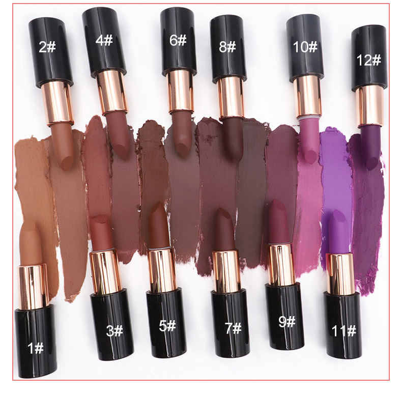 图片[2]-High-Grade Matte Lip Stick Non-Stick Waterproof Long-Lasting Mineral Based Velvet Lip Makeup