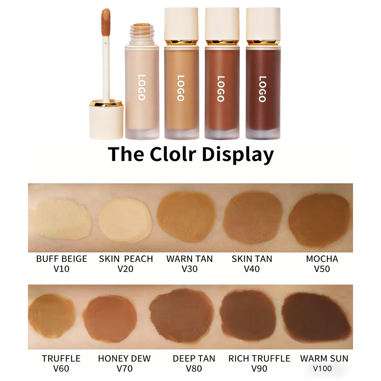 图片[5]-Custom Vegan Makeup 10 Colors Cream Concealer for White Dark Skin Long Lasting Waterproof Private Label Matte Liquid Concealer