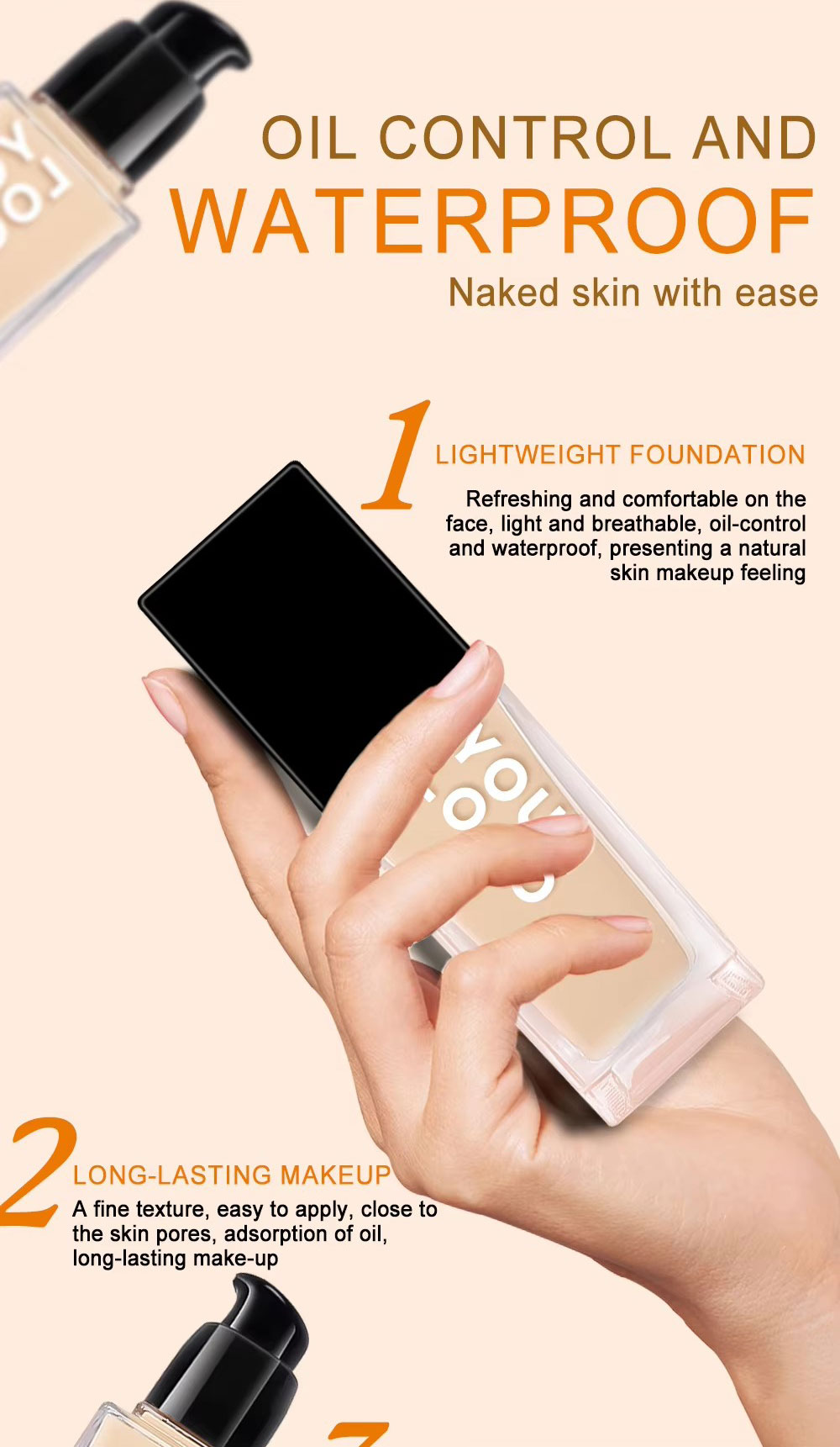 图片[3]-High Quality Cosmetics Makeup 24h Long Lasting Vegan Private Label Matte Full Coverage Foundation