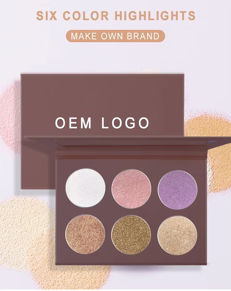 图片[4]-Professional Face Make up Supply 6 Colors Makeup Highlighter Palette Glow Bronze Private Label Custom Makeup Base