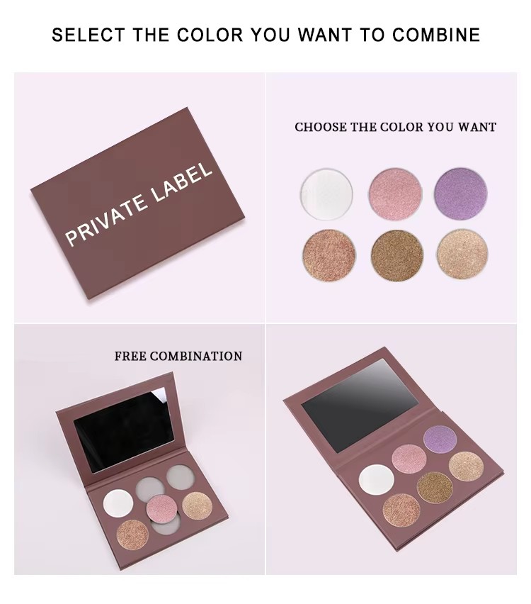 图片[8]-Professional Face Make up Supply 6 Colors Makeup Highlighter Palette Glow Bronze Private Label Custom Makeup Base
