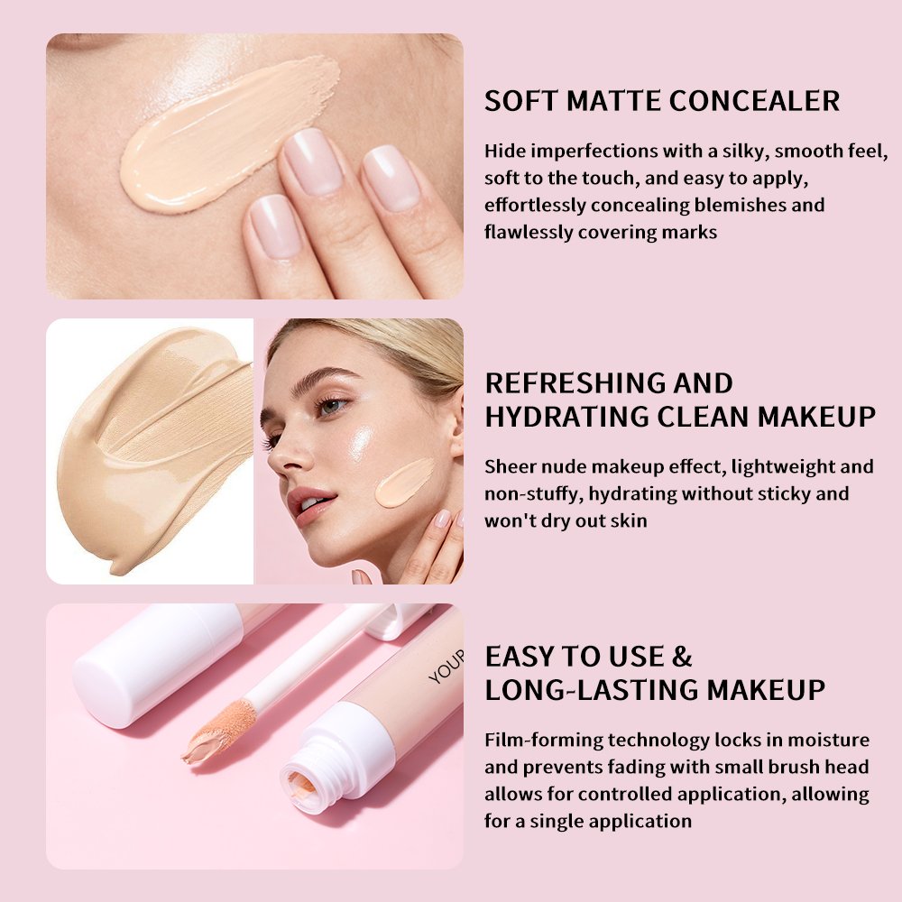 Image [6]-Wholesale Organic Skin Care Multi Colors Liquid Concealer Long-lasting Waterproof Vegan Natural Liquid Concealer Custom Logo OEM ODM Private Label Makeup Manufacturer Formula Customization for All Skin Types