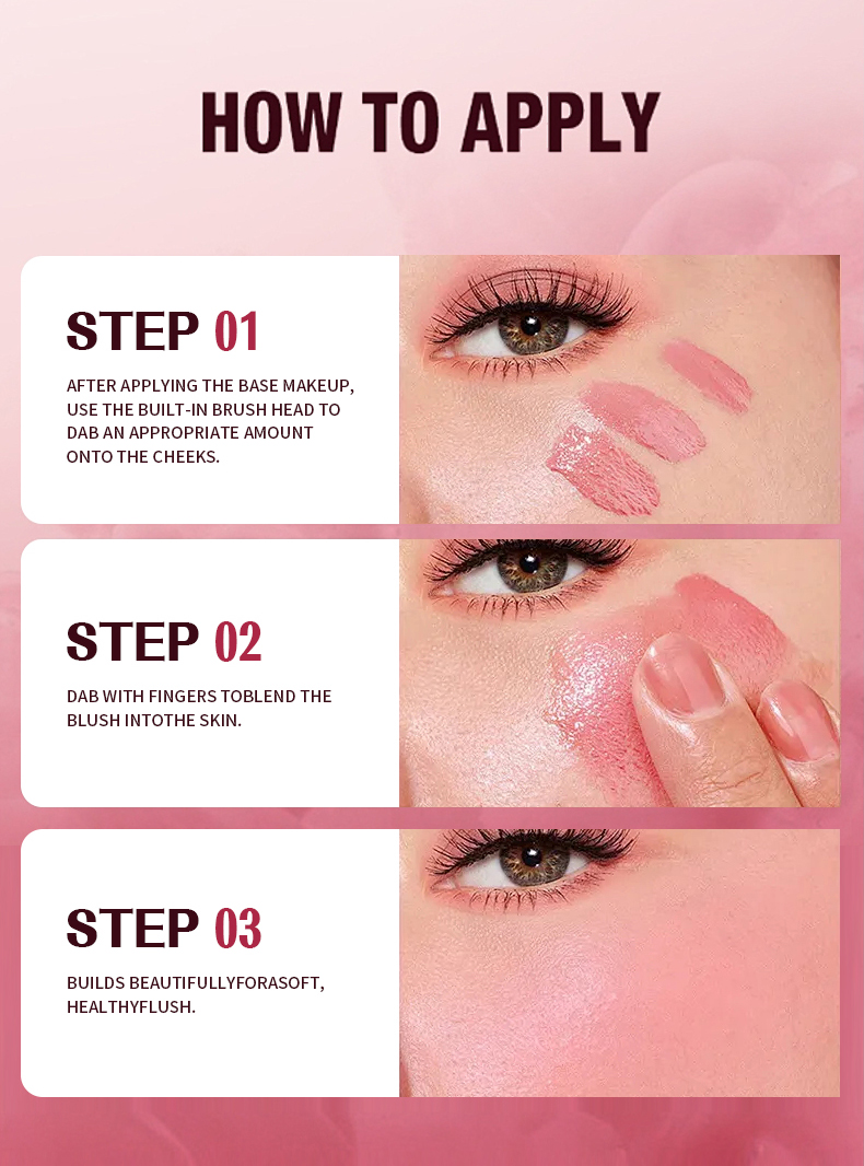 Image [6]-High Pigment Vegan Cream Powder Blush Stick Blusher Custom Waterproof Moisturizing Natural Dewy Makeup Blush Private Labe