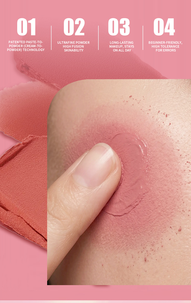 Image [2]-High Pigment Vegan Cream Powder Blush Stick Blusher Custom Waterproof Moisturizing Natural Dewy Makeup Blush Private Labe