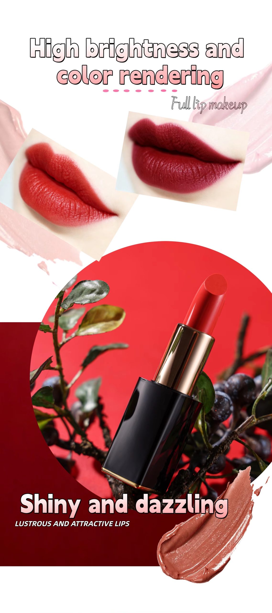 Image [2]-2026 Wholesale Custom Matte Lipstick White Cosmetic Lipstick with Long-lasting Effect